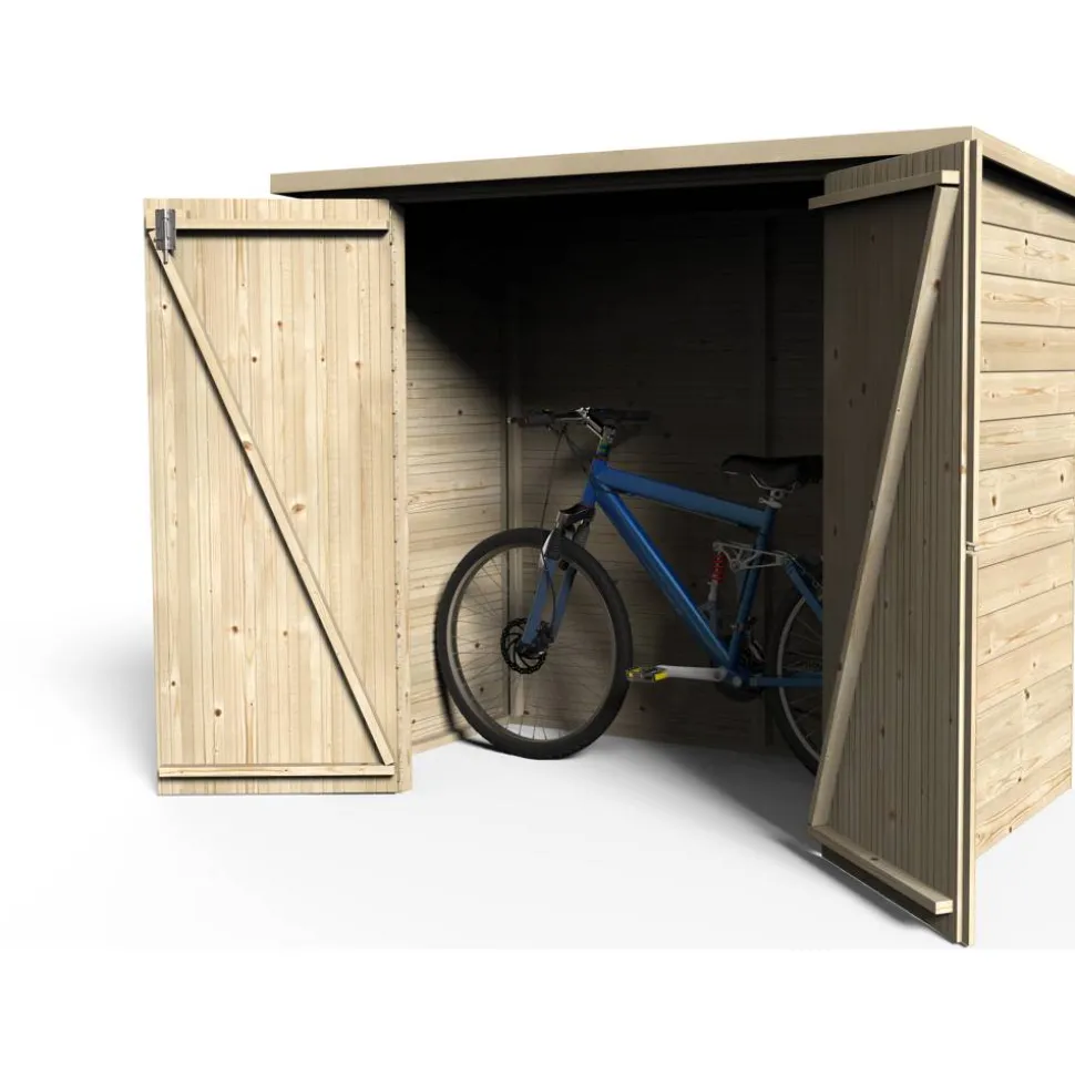 Fahrradgarage 'Bike-Box' Fichtenholz naturbelassen 193 x 161 x 193 cm