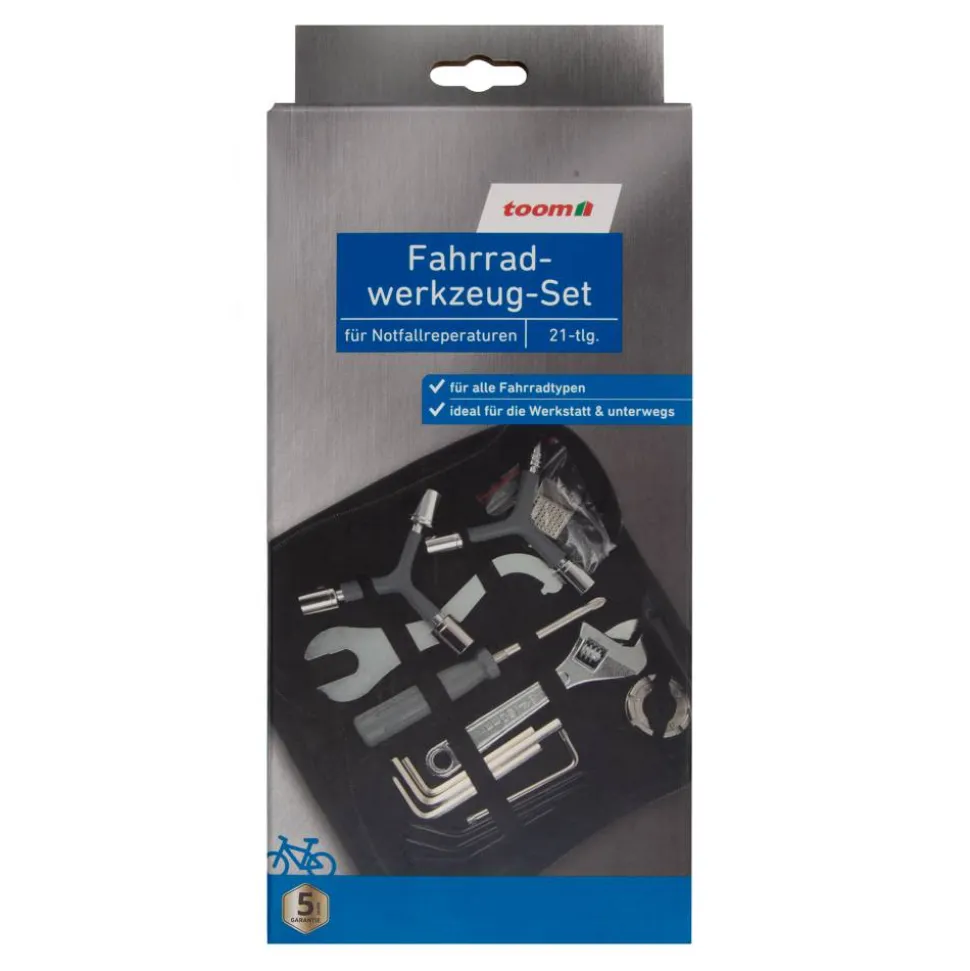 Fahrradwerkzeug-Set 21-teilig, Aufbewahrungstasche