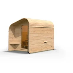 Fasshaus-Sauna 'Santo 2' asymmetrisch naturbelassen 219 x 295 x 244,5 cm