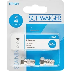 F-Aufdrehstecker Ø 4 mm 2 Stück