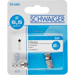F-Aufdrehstecker Ø 6,5 mm 2 Stück