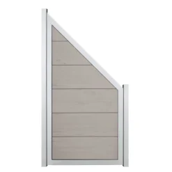 Fertigzaun 'Viento' BPC/Aluminium schräg Sandfarben 90 x 180/90 cm