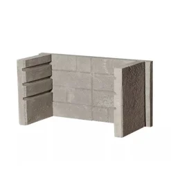 Feuerfester Einsatz für Gartengrillkamin Rondo/Wellington 3-teilig 66,7 x 34,5 x 4 cm