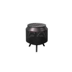 Feuerkorb 'Cyclone' schwarz Ø 52 x 45 cm, mit Grillrost
