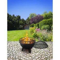 Feuerschale 'Ignis' kupferfarbend Ø 60 x 61 cm, inklusive Funkenschutzhaube