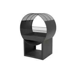 Feuerschale 'Porthole' schwarz 56 x 40 x 80 cm