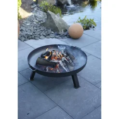 Feuerschale Stahl grau Ø 60 x 30 cm
