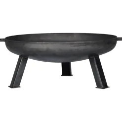 Feuerschale Stahl grau Ø 100 x 33 cm
