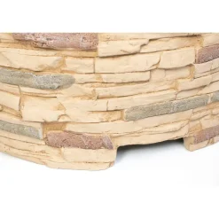 Feuerstelle Steinoptik braun mit Abfanggitter Stahl 90 x 90 x 51 cm