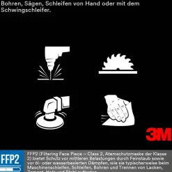 FFP2-Atemschutzmaske '9320D+' ohne Ventil 3 Stück