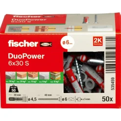 fischer DUOPOWER 6 x 30 S LD mit Schraube 50 Stück