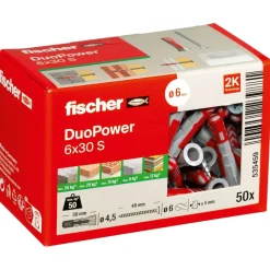 fischer DUOPOWER 6 x 30 S LD mit Schraube 50 Stück