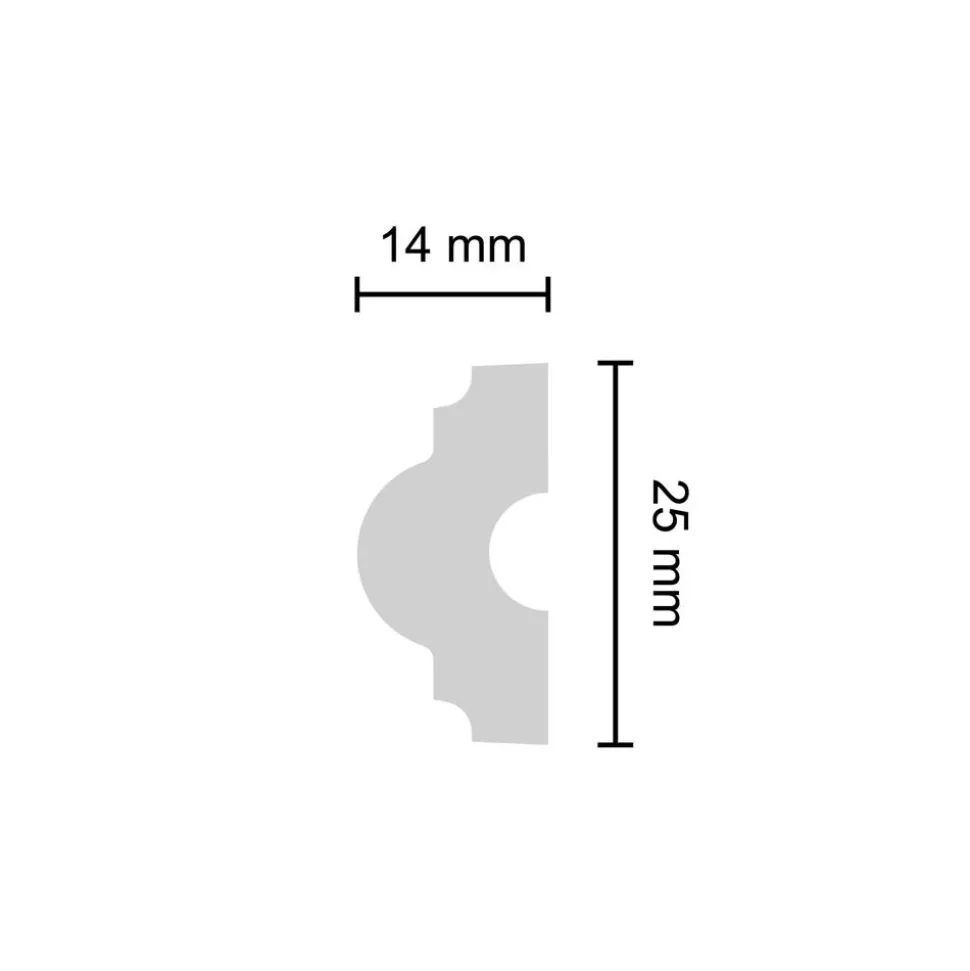 Flachprofil 'Melissa' weiß 200 x 2,5 x 1 cm