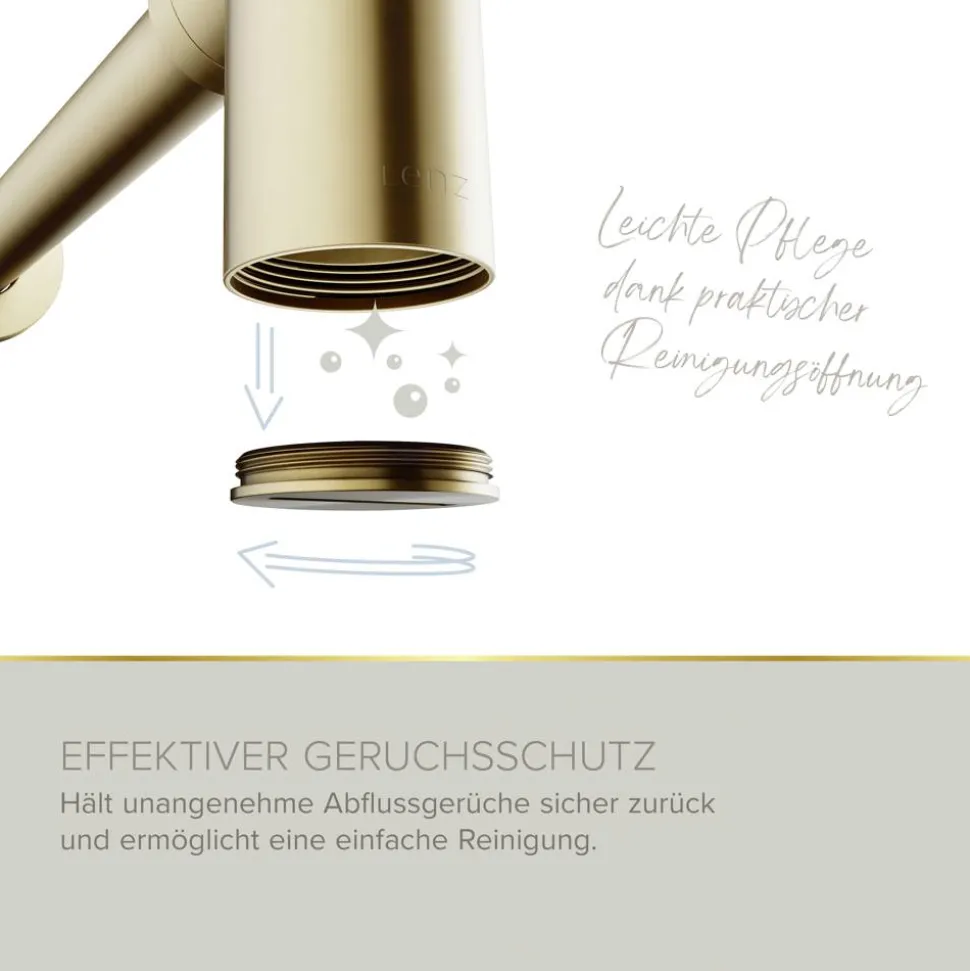 Flaschensiphon 'Juri' gold, 1 1/4" x Ø 32 mm