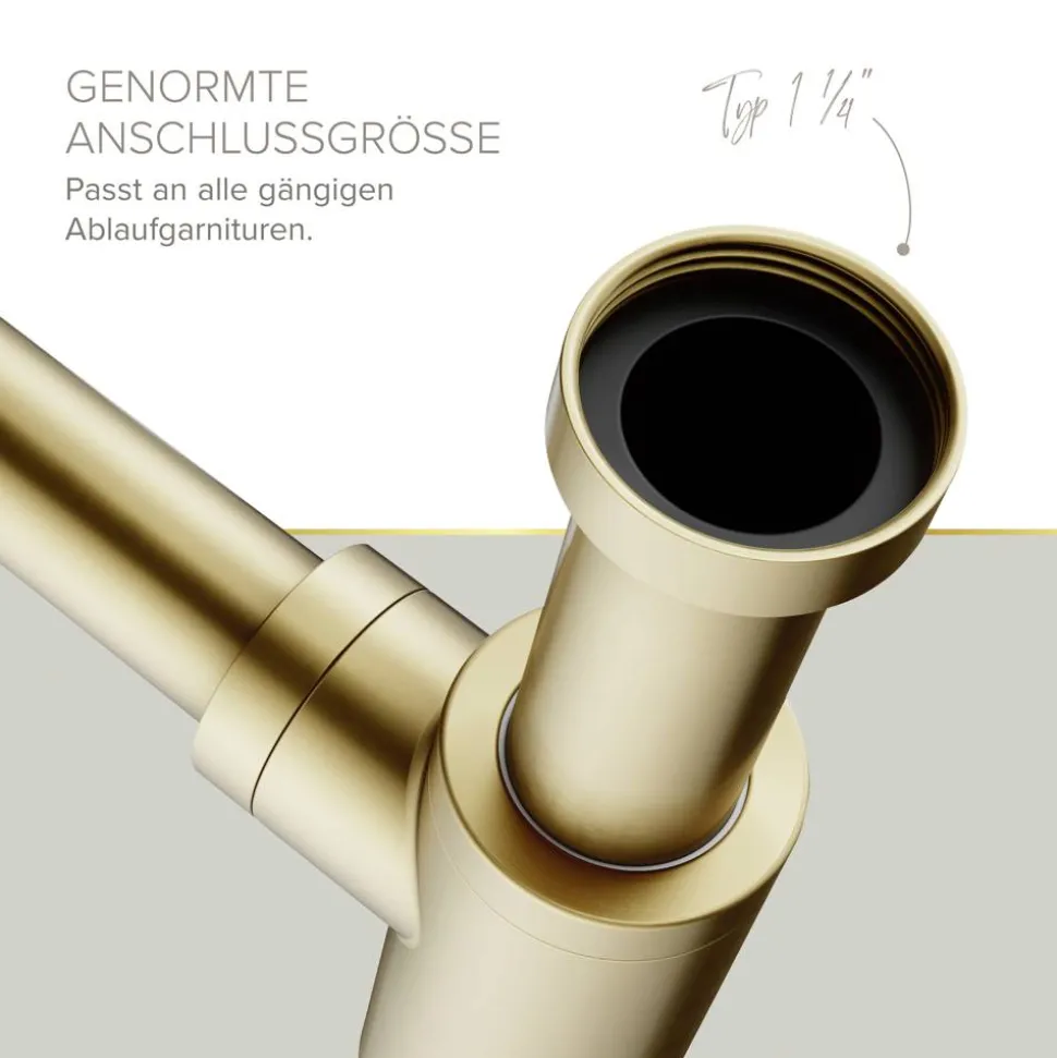 Flaschensiphon 'Juri' gold, 1 1/4" x Ø 32 mm