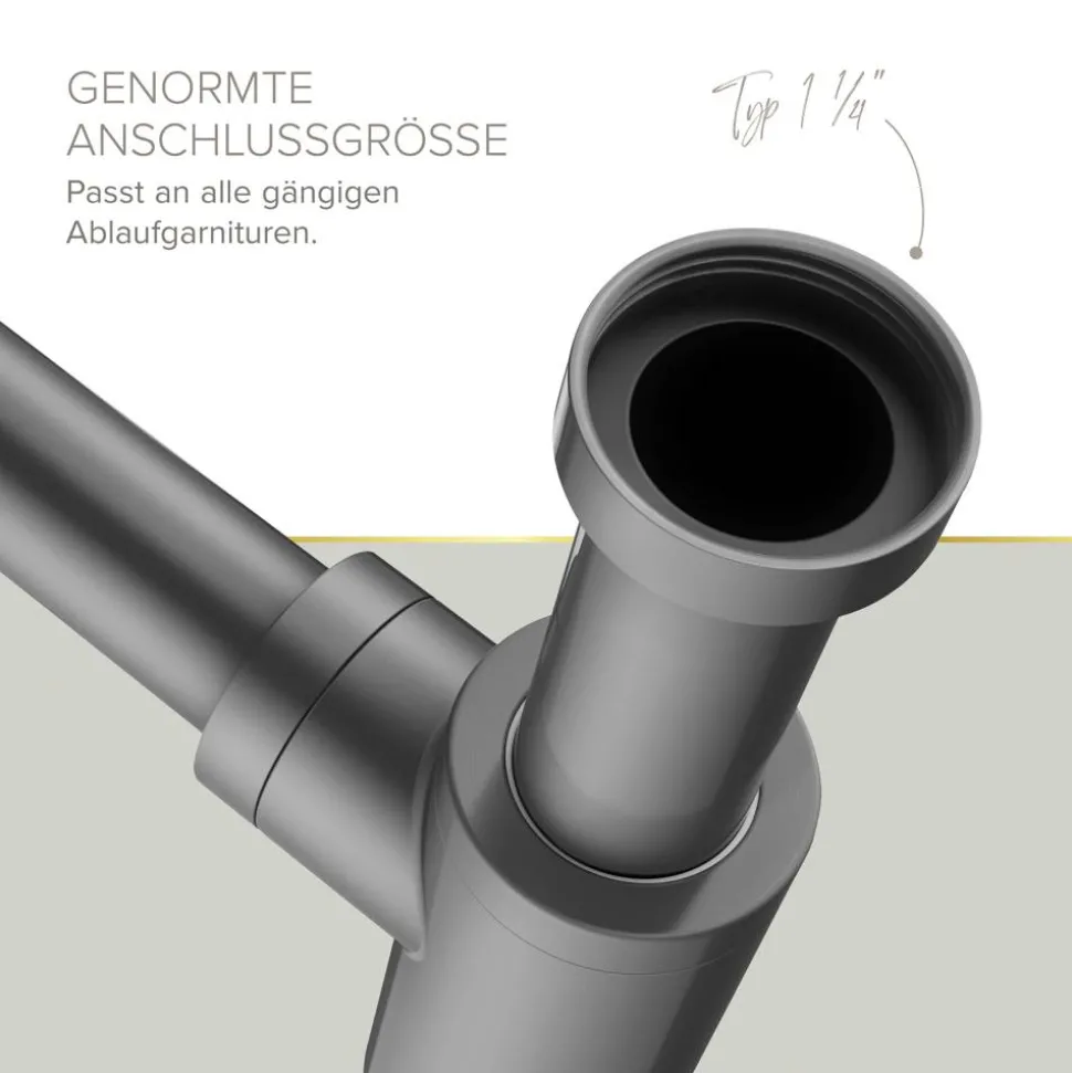 Flaschensiphon 'Juri' graphit, 1 1/4" x Ø 32 mm