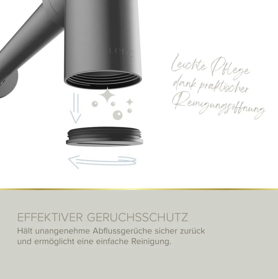 Flaschensiphon 'Juri' graphit, 1 1/4" x Ø 32 mm