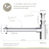 Flaschensiphon 'Juri' verchromt, 1 1/4" x Ø 32 mm
