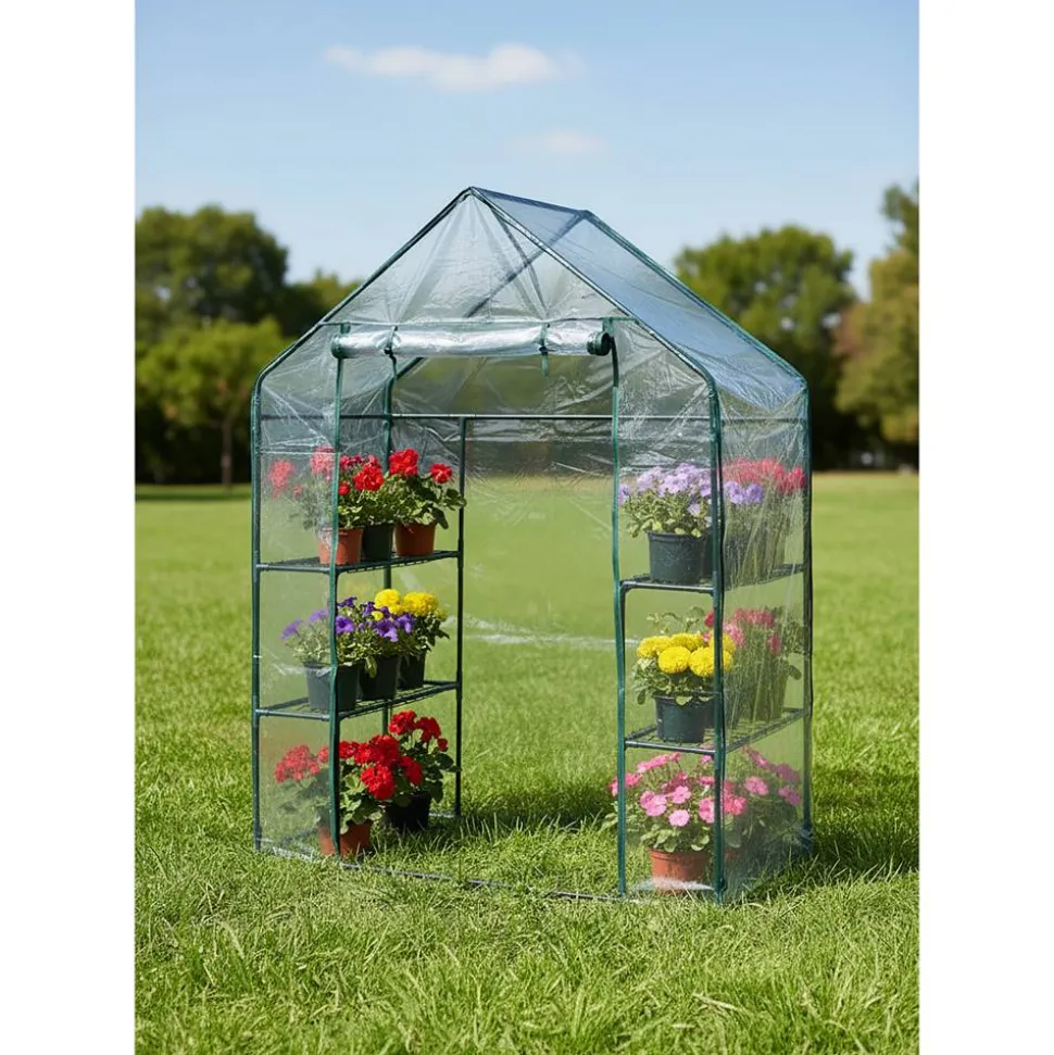 Foliengewächshaus 'Mara' transparent/grün 73 x 195 x 143 cm
