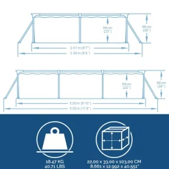 Frame-Pool 'Steel Pro' 300 x 201 x 66 cm
