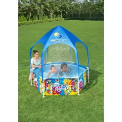 Frame-Pool-Set 'Steel Pro Splash-in-Shade' Ø 183 x 51 cm mit Sonnenschutzdach
