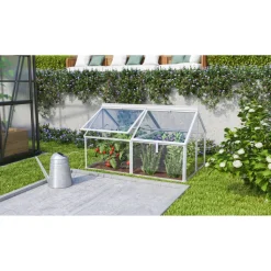 Frühbeet 'Gaia Jumbo' 83 x 119 cm mit 3 mm Sicherheitsglas aluminiumfarben