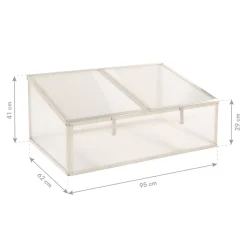 Frühbeetaufsatz für Hochbeet 'Genus 100' silber 95 x 62 x 41 cm
