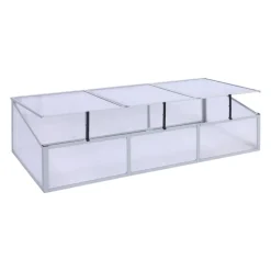 Frühbeet 'Marie' transparent/aluminiumfarben/weiß 160 x 40 x 70 cm