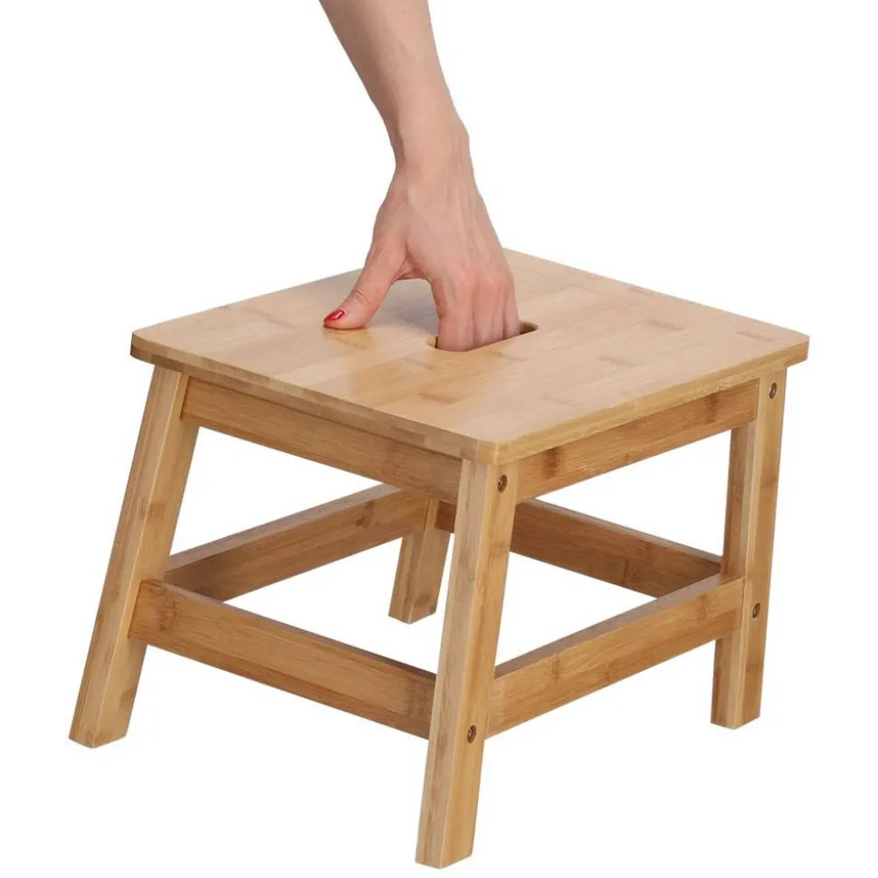 Fußbank Bambus naturfarben 38,5 x 25 x 26 cm