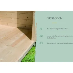 Fußboden Fichte naturbelassen 280 x 280 x 1,6 cm, für Gartenhäuser