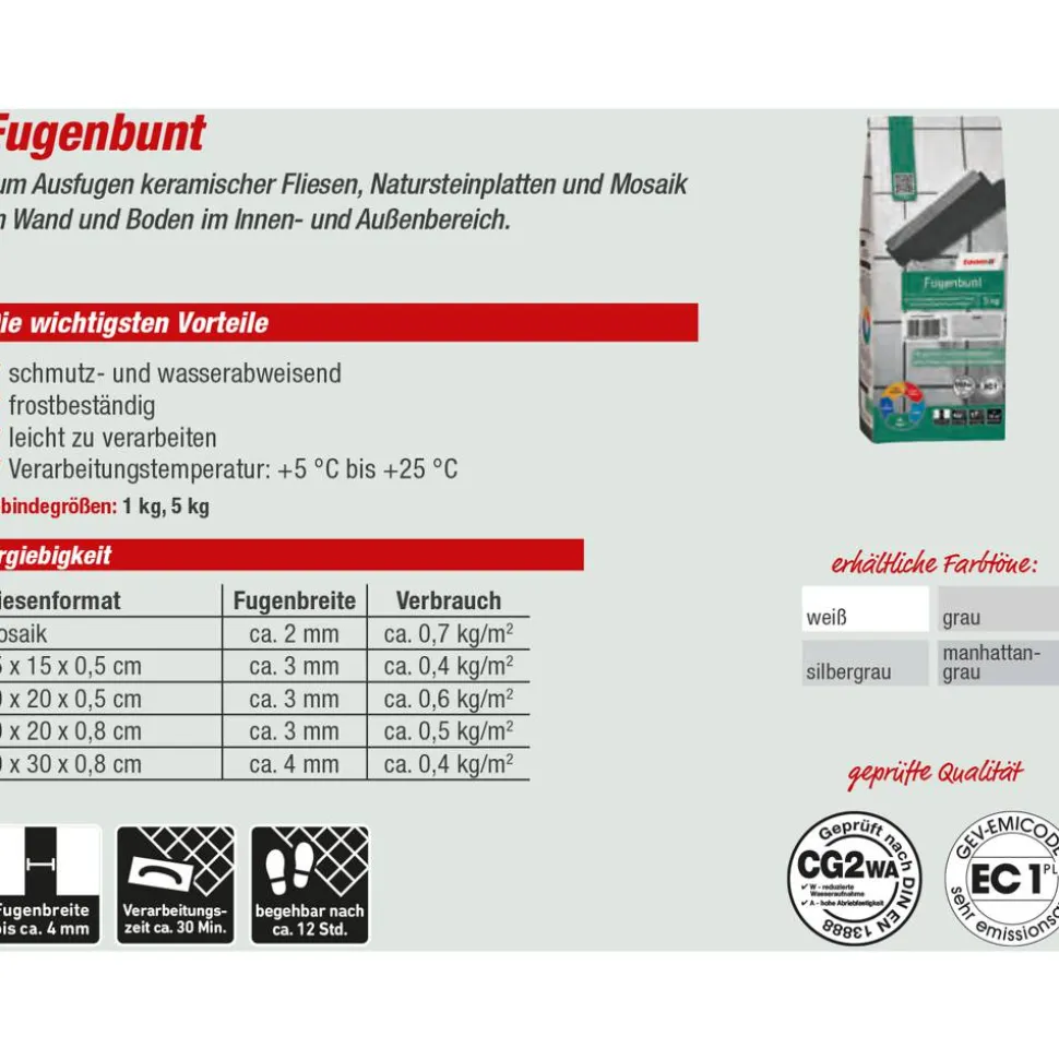 Fugenbunt weiss 5 kg toom
