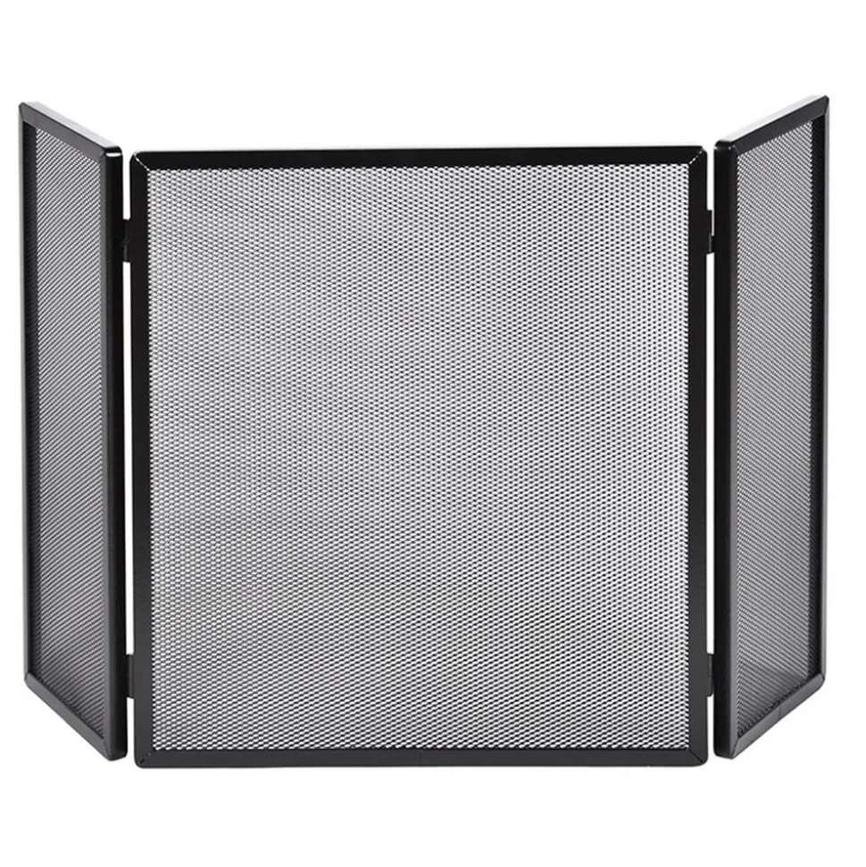 Funkenschutzgitter Stahl schwarz 45 x 50 cm 3-teilig