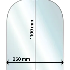 Funkenschutzplatte D-Form 85 x 110 x 0,6 cm Glas transparent