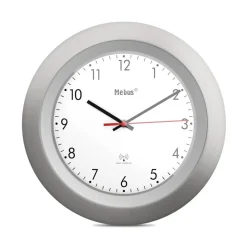 Funk-Wanduhr silbern Ø 30 x 4 cm