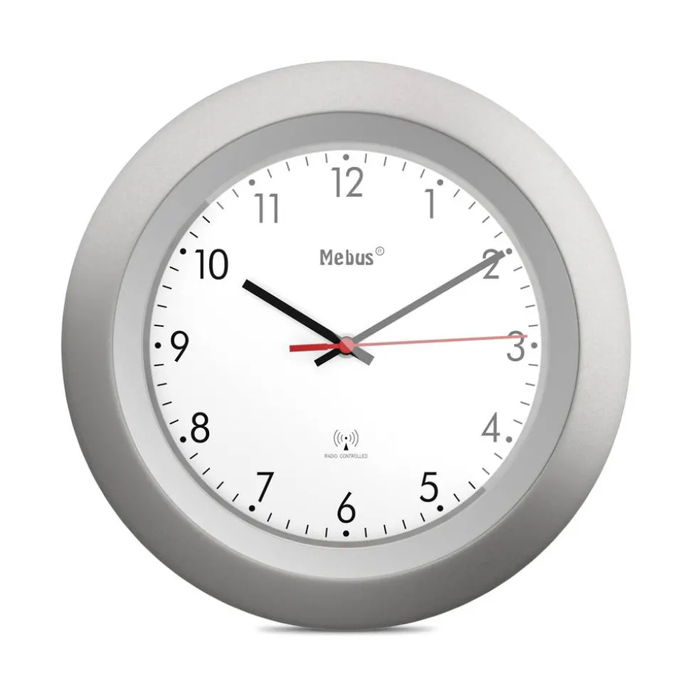 Funk-Wanduhr silbern Ø 30 x 4 cm