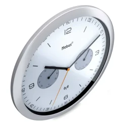 Funk-Wanduhr silbern Ø 26 x 4,2 cm