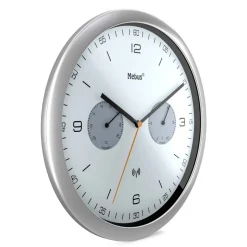 Funk-Wanduhr silbern Ø 26 x 4,2 cm