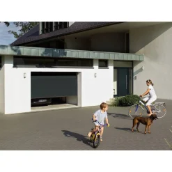 Garagen-Sektionaltor 'EcoStarMatic' mit Garagentorantrieb anthrazit 250 x 213 cm