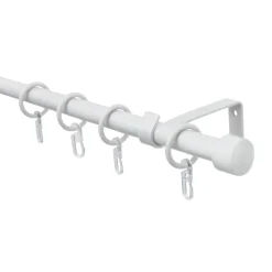 Gardinenstangen-Set 'Cap' Metall weiß 130 - 240 cm