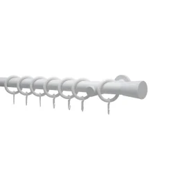 Gardinenstangen-Set 'Korfu' weiß Ø 28 x 2000 mm 5-teilig