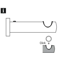 Gardinenstangen-Set 'Korfu' weiß Ø 28 x 2000 mm 5-teilig