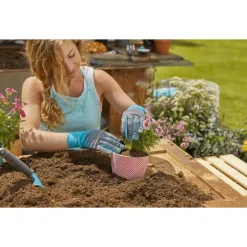 Garten- und Pflegehandschuh, Größe 9/L, türkis/grau