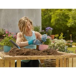 Garten- und Pflegehandschuh, Größe 9/L, türkis/grau