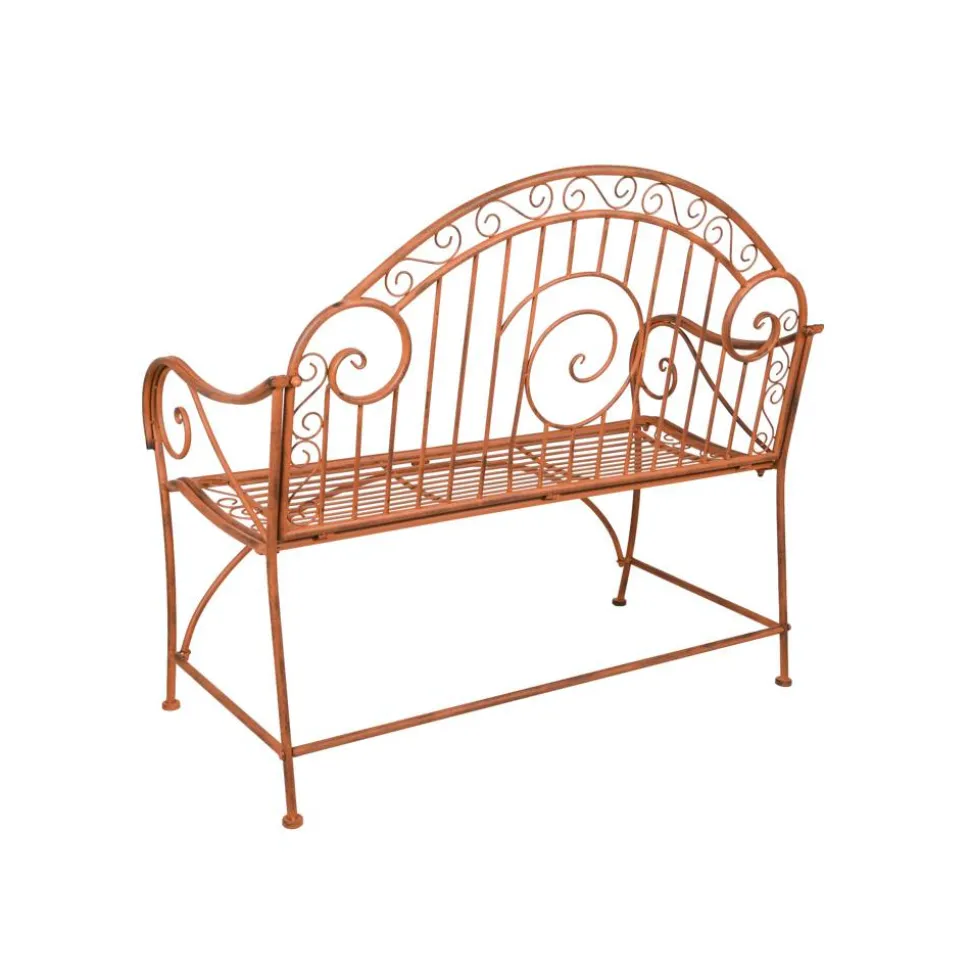 Gartenbank 'Cameroon' 2-Sitzer Stahl braun 112 x 101 x 53 cm