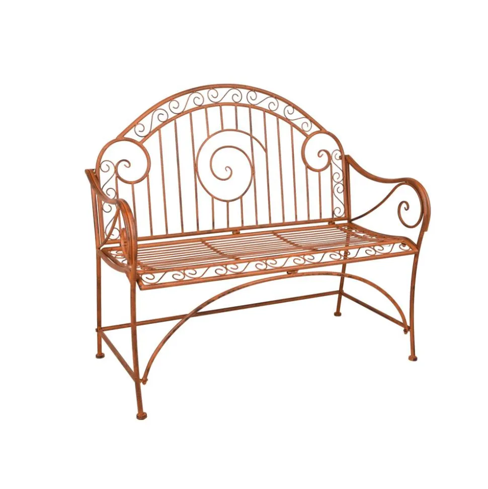 Gartenbank 'Cameroon' 2-Sitzer Stahl braun 112 x 101 x 53 cm
