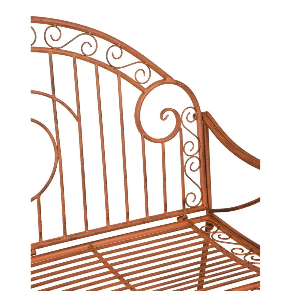 Gartenbank 'Cameroon' 2-Sitzer Stahl braun 112 x 101 x 53 cm