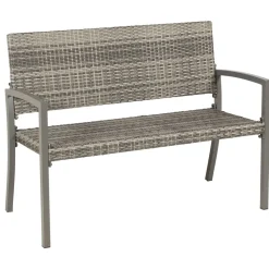 Gartenbank 'Dijon' 2-Sitzer Polyrattan 117 x 87 x 60 cm