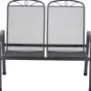 Gartenbank 'Elda' 2-Sitzer Stahl anthrazit 65 x 94 x 107,5 cm