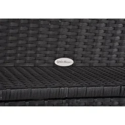 Gartenbank 'Ferrara' 2-Sitzer Aluminium schwarz 117 x 86 x 58 cm