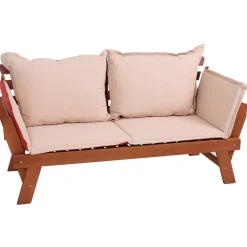 Gartenbank 'Fortuna' 2-Sitzer Eukalyptusholz braun 72 x 75 x 195 cm